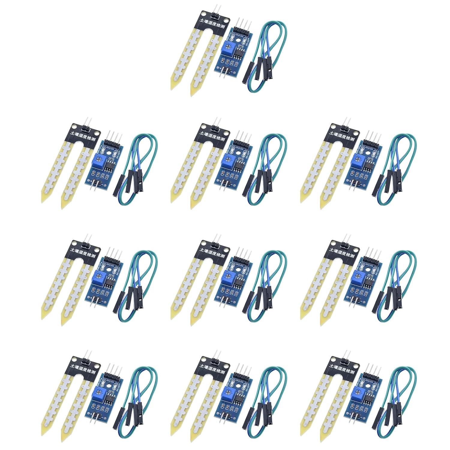 10 Pieces of LM393 3.3V-5V Soil Moisture Detection Sensor, Soil Humidity Sensor,Soil Hygrometer for Arduino Automatic Watering Systems,Robots, and Smart Cars
