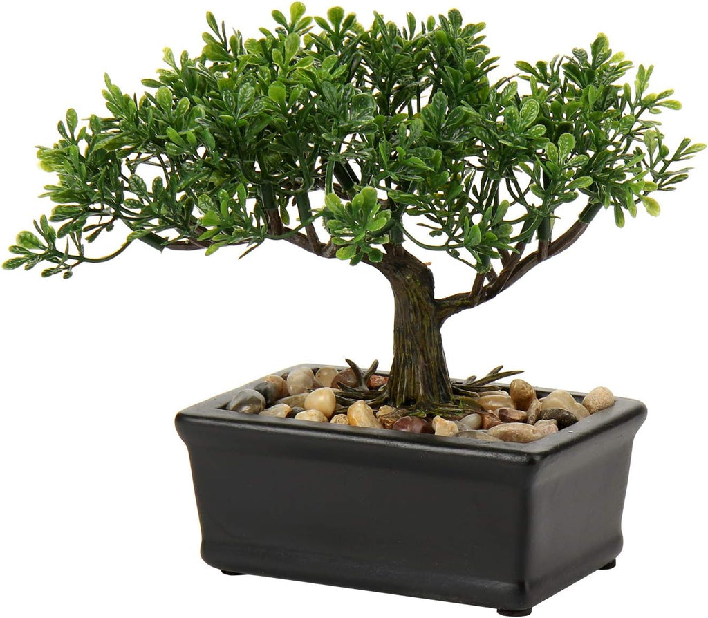 Artificial Bonsai Tree Juniper Faux Plants Indoor Small Fake Plants Decor with Ceramic Pots for Home Table Office Desk Bathroom Shelf Bedroom Living Room Farmhouse Decorations