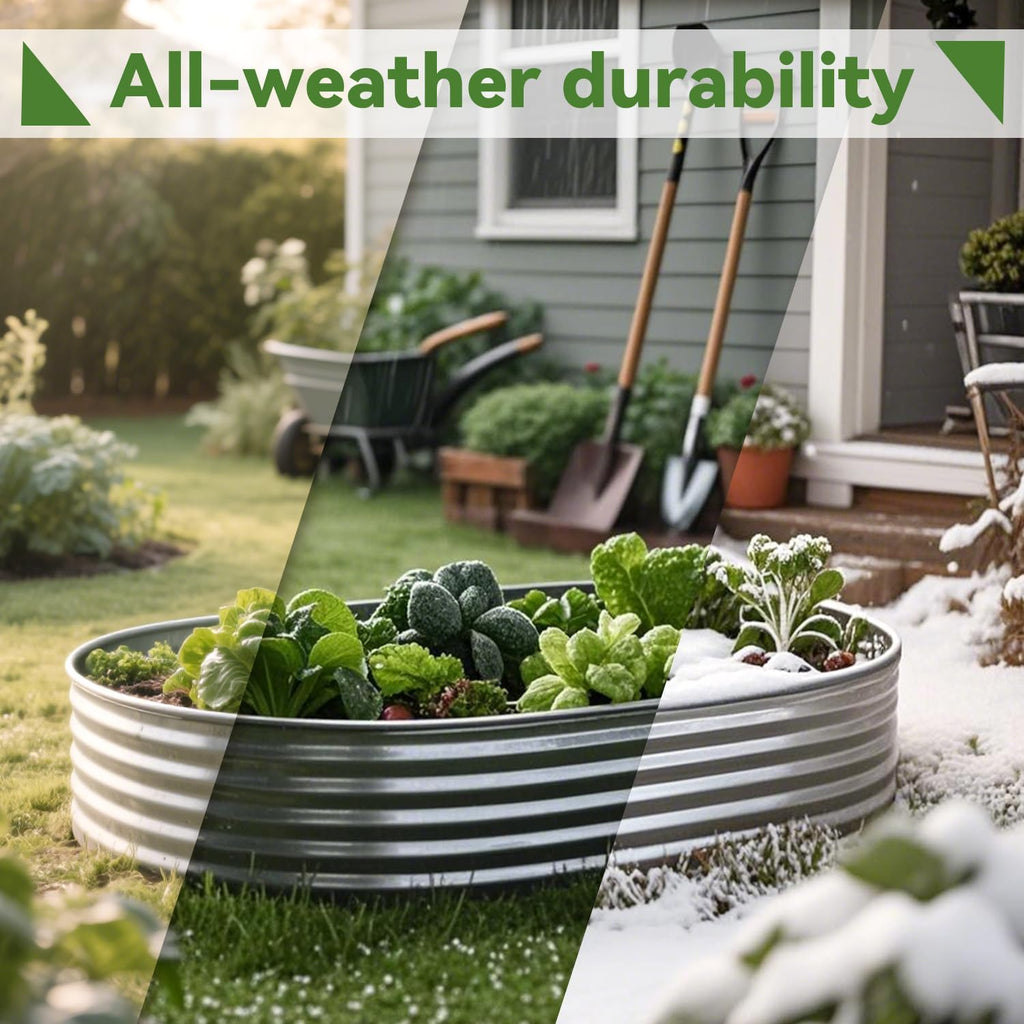 Galvanized Raised Garden Bed 4x2x1ft，Outdoor Large Metal Planter Box for Vegetables, Flowers, and Herbs – Heavy Duty Steel Raised Bed for Backyard Gardening – Rust-Resistant Flower Bed