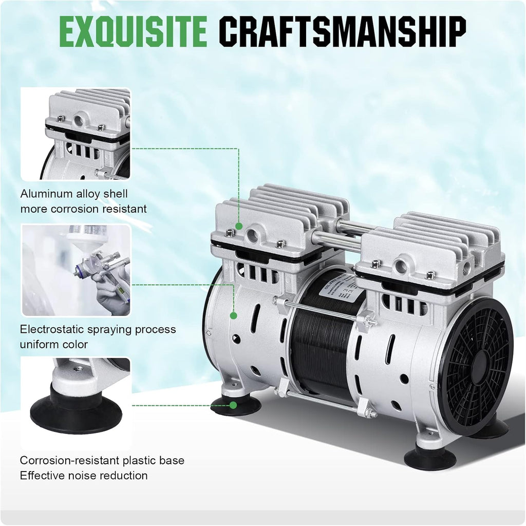 Pond Aerators 5.76CFM Aerartion System for Up to 3 Acre 3/4 HP Compressor 100'Weighted Tubing 2 Diffusers for Outdoor Ponds Water Oxygen Circulation