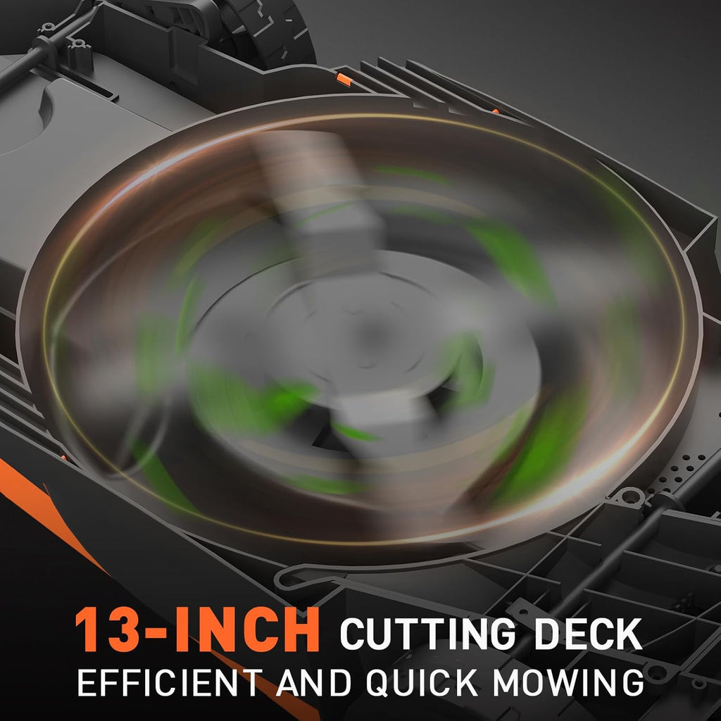 Maxlander Lawn Mowers, 13Inch Electric Lawn Mower Cordless, 20V 2-in-1 Battery Powered Lawn Mower with Brushless Motor, 5-Position Height Adjustment, Battery and Charger Included