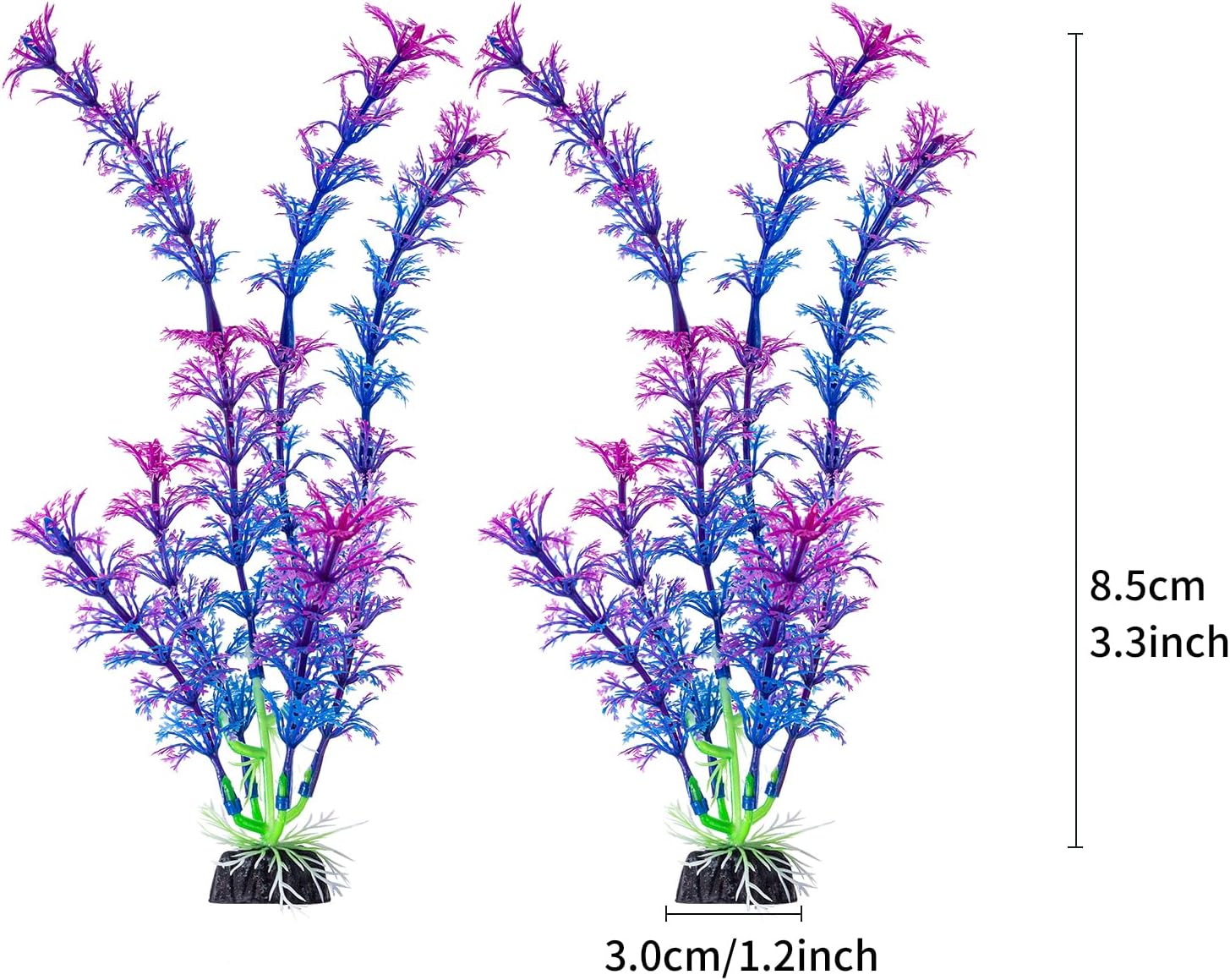 COMSUN 10 Pack Artificial Aquarium Plants, Small Size 4 inch Approximate Height Fish Tank Decorations Home Décor Plastic Blue