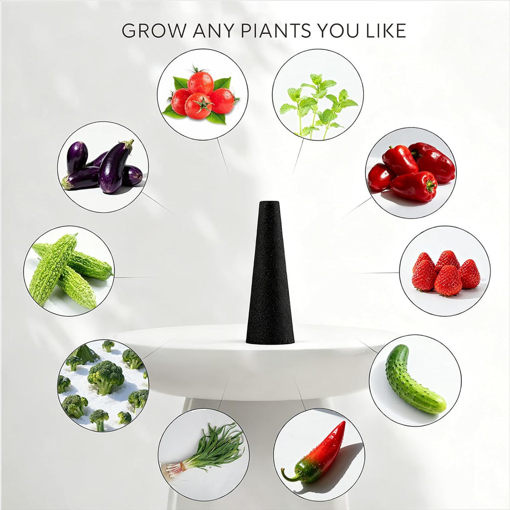 Seed Pods Kit for Hydroponics System, Includes 50 Grow Sponges, 50 Labels, 10 Grow Domes, 10 Grow Baskets and 1 Tweezers