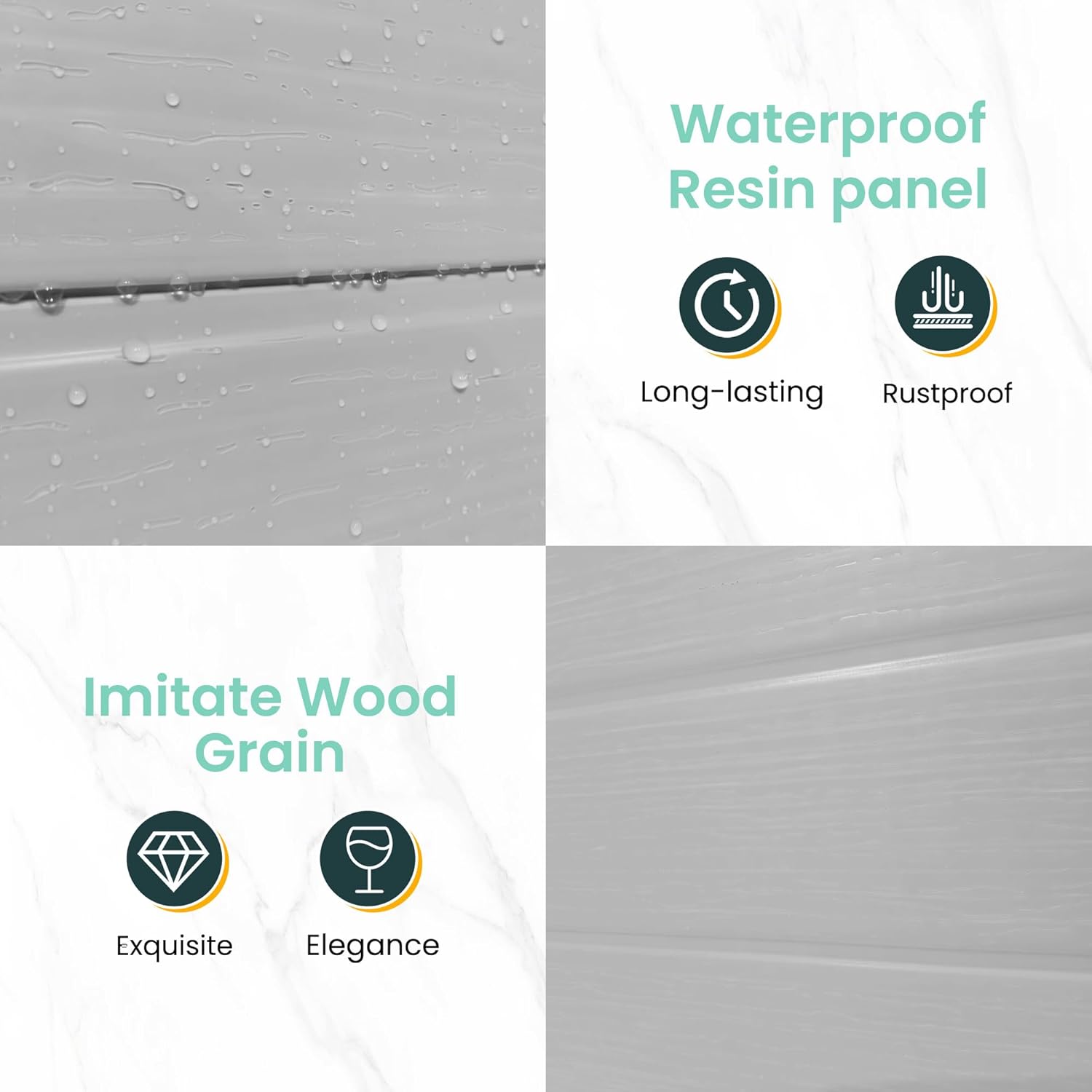 UDPATIO Outdoor Resin Storage Shed 6x4.5 FT, Plastic Garden Shed for Bike, Garbage Can, Tool, Outside Sheds with Lockable Door for Backyard, Patio, Lawn, Grey & White