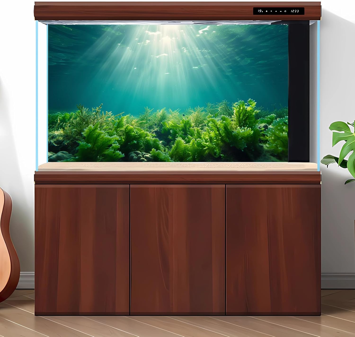 Deep Ocean Fish Tank Background Under The Sea Aquatic Plants Aquarium Background Underwater Corals Sunray Terrarium Backgrounds Tropical Fish Ocean World Aquarium Backgrounds Decorations 72x18in