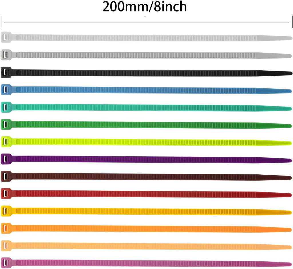XINGO 100PCS Heavy Duty Cable Zip Ties, 8 inch Green Nylon, 50 Pounds Tensile Strength, Self-Locking
