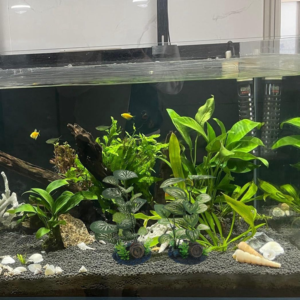 M2cbridge Artificial Fish Tank Plants Silk Aquarium Plastic Plant Aquatic Water Grass Foreground Decor(2PCS Grasses)