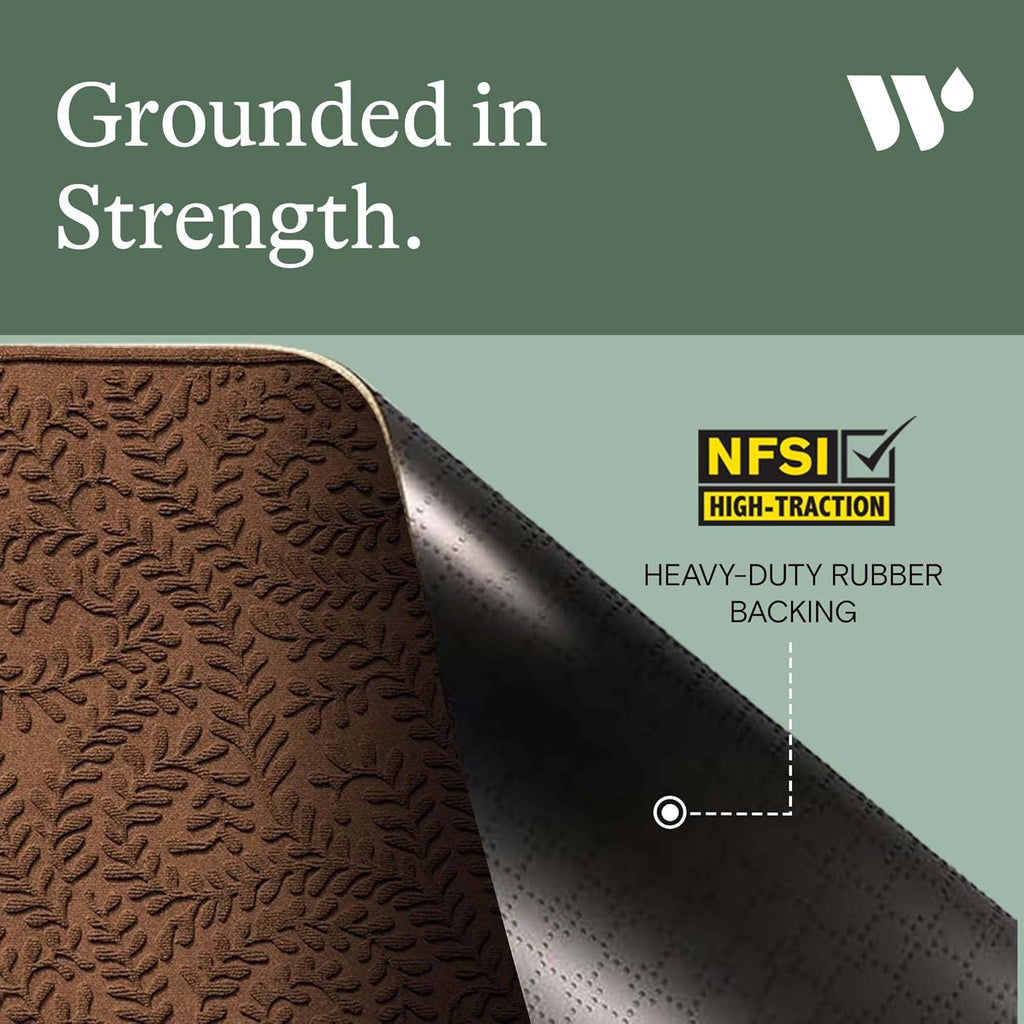 WaterHog Indoor/Outdoor Door Mat, 3' x 5', Made in USA, Durable & Skid-Resistant Front Door Rug, Decorative, Water-Trapping & Heavy-Duty Entryway Mat for Your Home, Boxwood Collection, Dark Brown