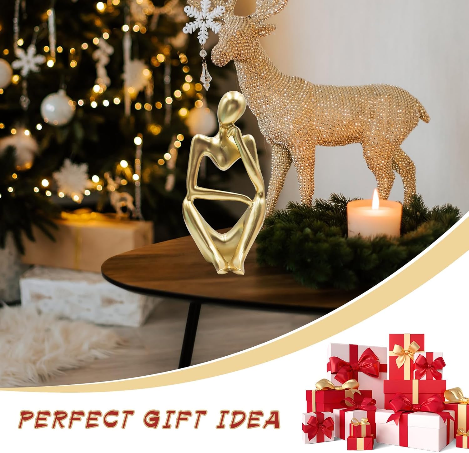 Thinker Statues and Sculptures, Resin Thinker Statue Ornaments, Abstract Style Sculptures, Housewarming Gifts, Housewarming Decorations, Living Room Dining Desk Decorations