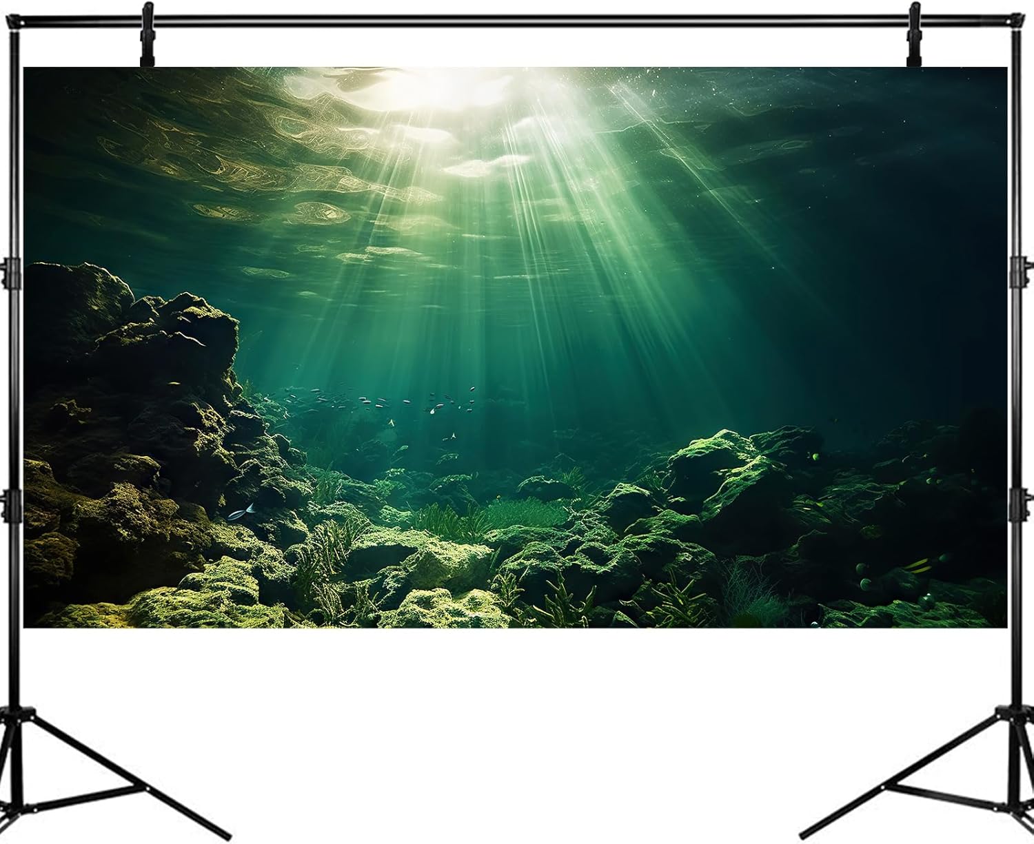 Under The Sea Aquarium Background Underwater Fish Tank Background Ocean Floor Rock Cave Sunray Terrarium Backgrounds Tropical Fish Ocean World Aquarium Reptile Tank Backgrounds 30x18in
