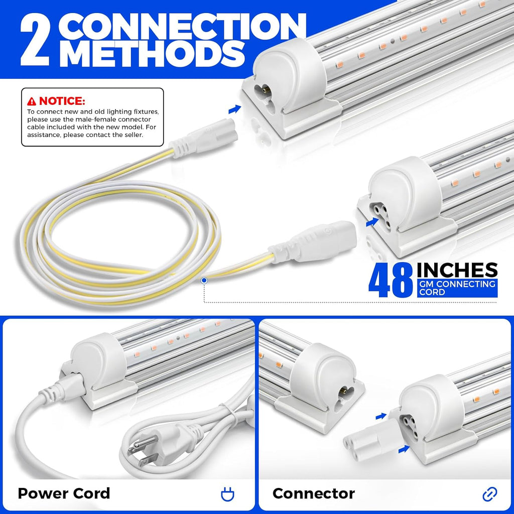 Barrina Grow Light, 96W(4 x 24W, 600W Equivalent), 2ft T8, Super Bright, Full Spectrum Sunlight Plant Light, LED Grow Light Strips, Grow Light Bulbs for Indoor Plants, 4-Pack