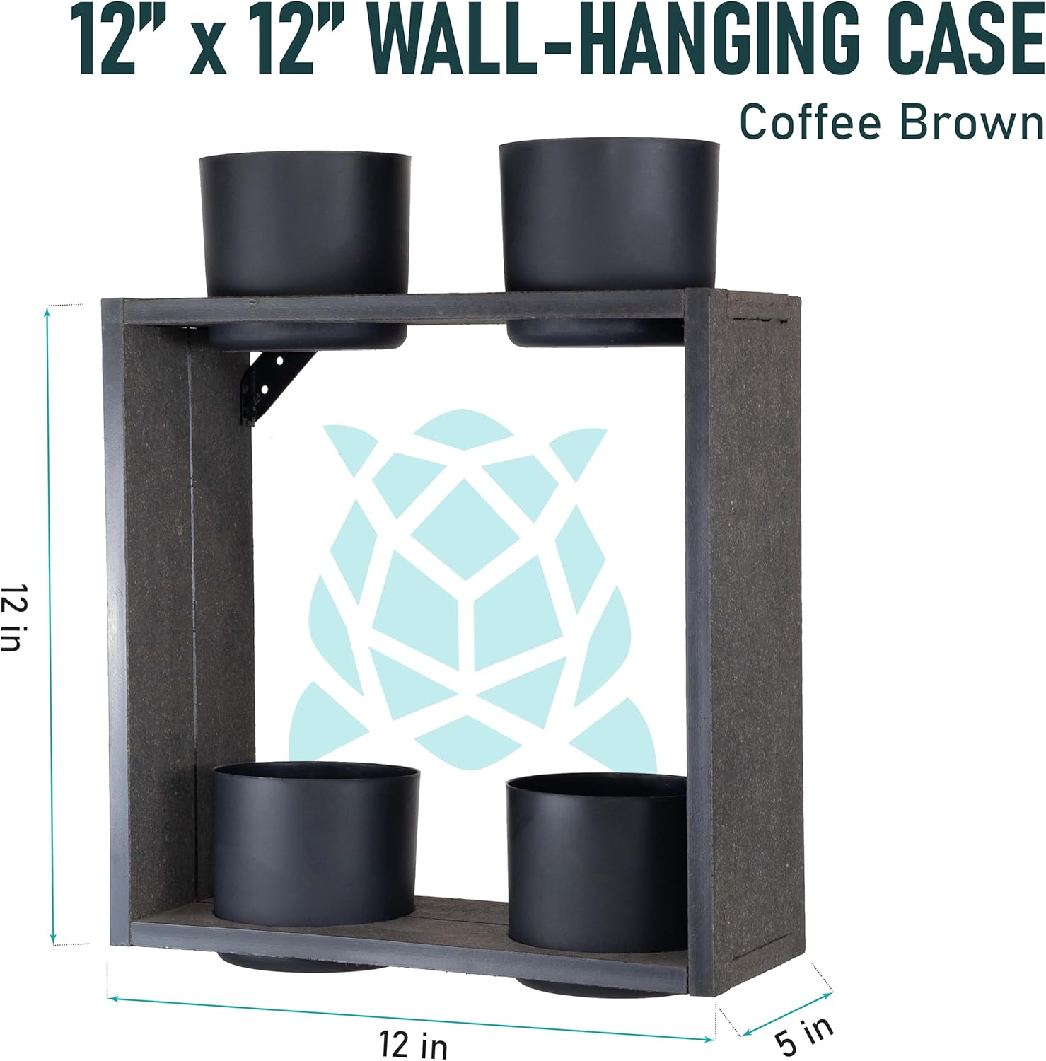 Urban Garden Decor with Pots Included, Case Planters for Indoor Outdoor Plants, Hanging Flowerpots, Wall Hanging Plant Holder Window Plant Shelves (Coffee Brown, Case)