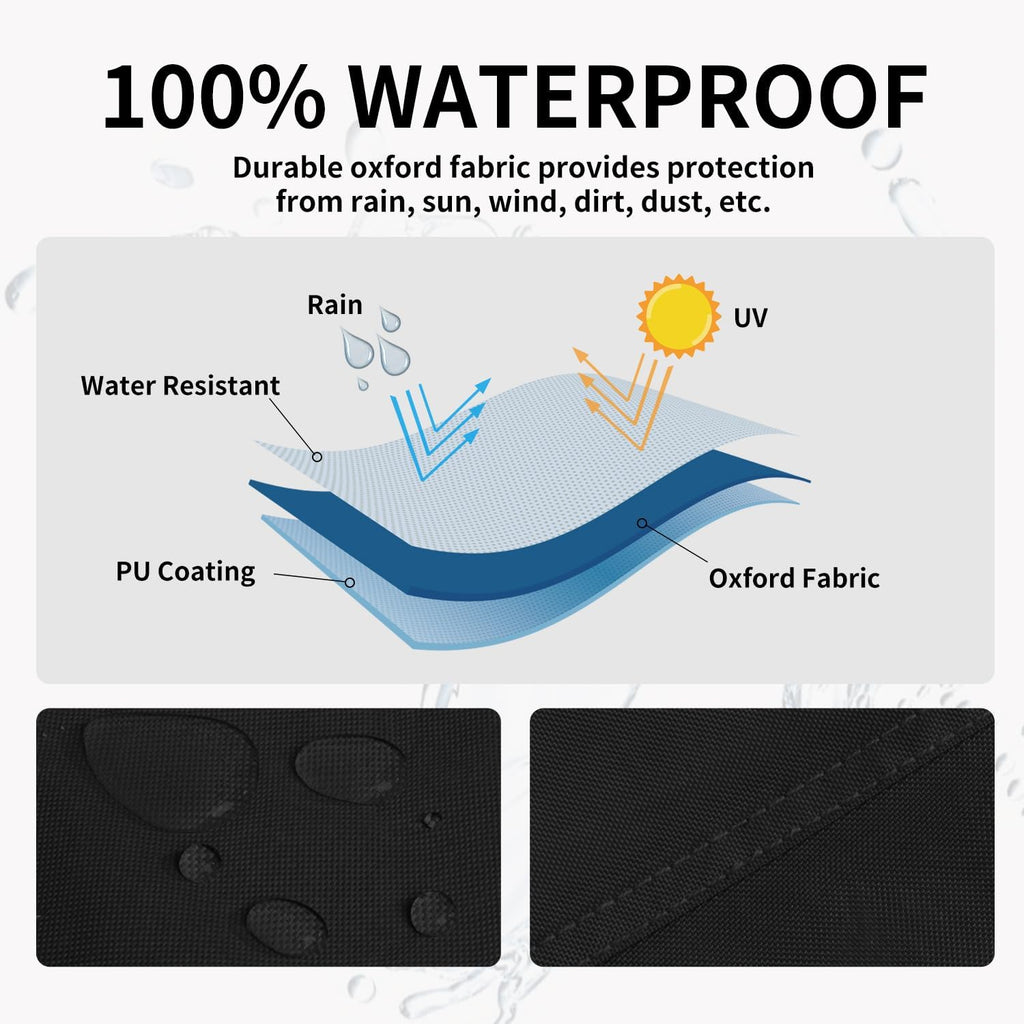 Easy-Going Patio Heater Head Cover with Zipper and Storage Bag, Waterproof Outdoor Round 34" D Heater Cover Top for Standing Heat, Dustproof, UV-Resistant (Top Cover Only, Black)