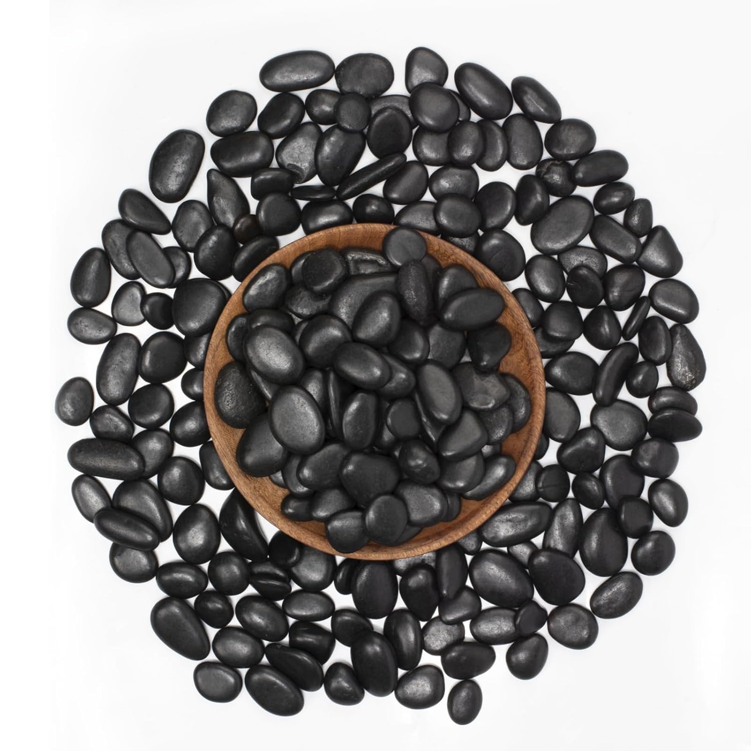 10 lbs Black River Rocks - Large Polished Black Pebbles for Plants & Garden Decorative Stones，0.5-1" Polished Pebbles for Landscaping, Fish Tanks, Flower Pots, Water Fountains