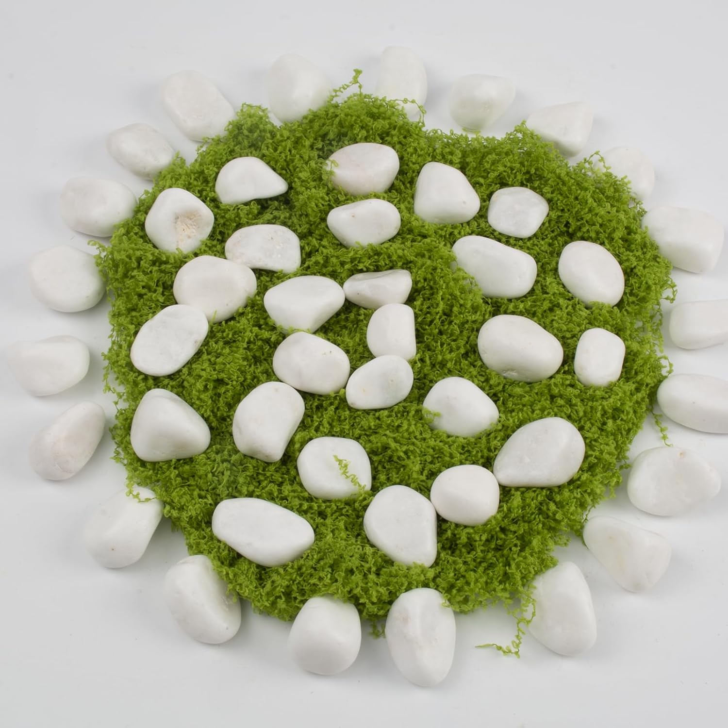 10 lbs White Polished Decorative Stones, 0.5-1 Inch Landscape Rocks for Indoor Plants, Garden, Outdoor Pathways, Vase Fillers, Pots, Glass Containers, and Craft Pro (Pure White, Weight: 10 LB)