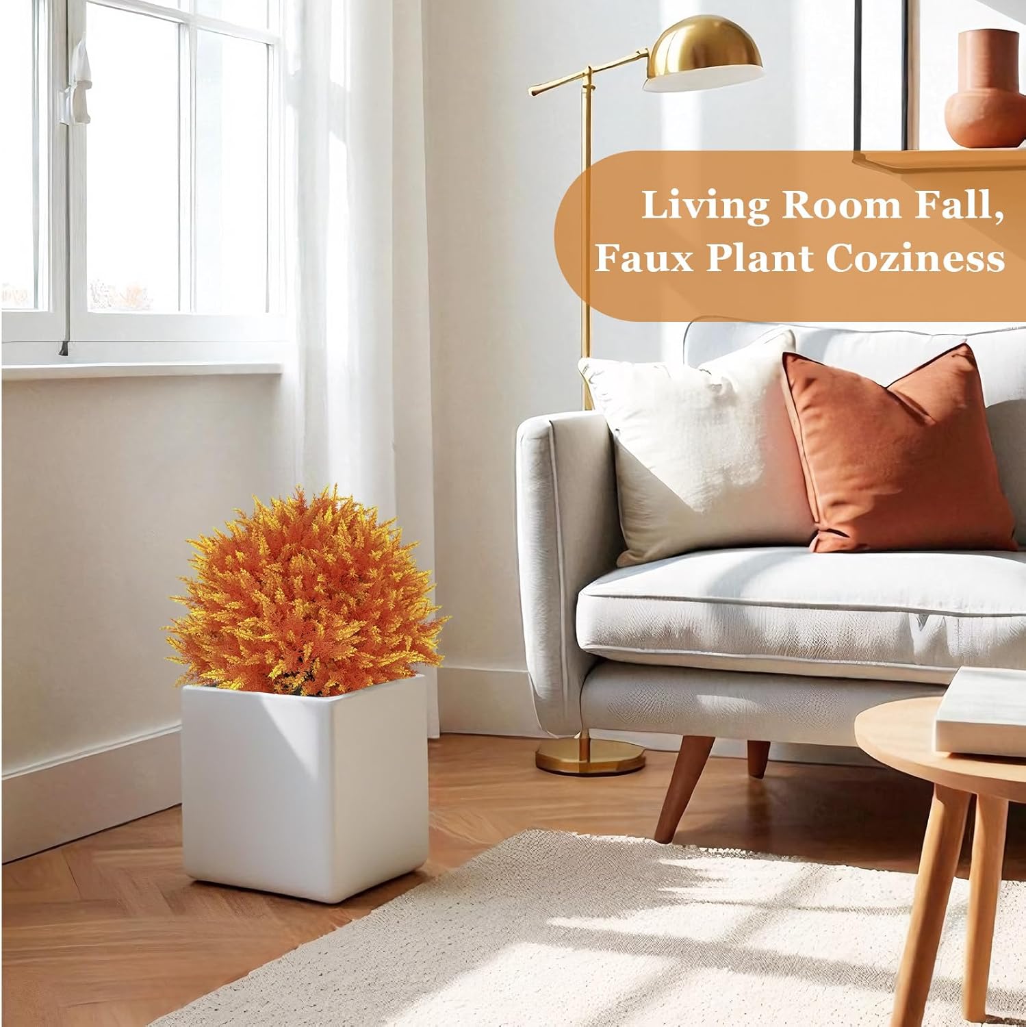 24" Artificial Cedar Topiary Ball Bushes, Set of 2 UV Resistant Fake Trees Outdoor Shrubs with Stake, Weatherproof Faux Plants for Planter, Front Porch, Garden, Yard, Patio Fall Decor