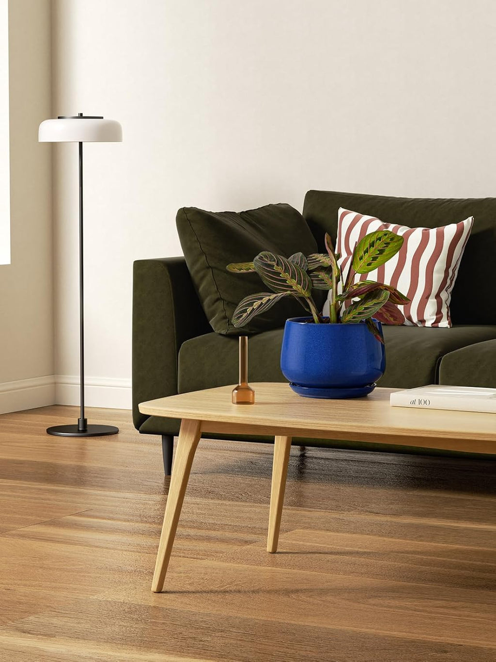 LE TAUCI Plant Pots, 4.1+5.1+6.5 inch, Set of 3, Ceramic Planters with Drainage Hole and Saucer, Indoor Flower Pot with Hole Mesh Pad, Gifts for Mom, Sapphire Blue