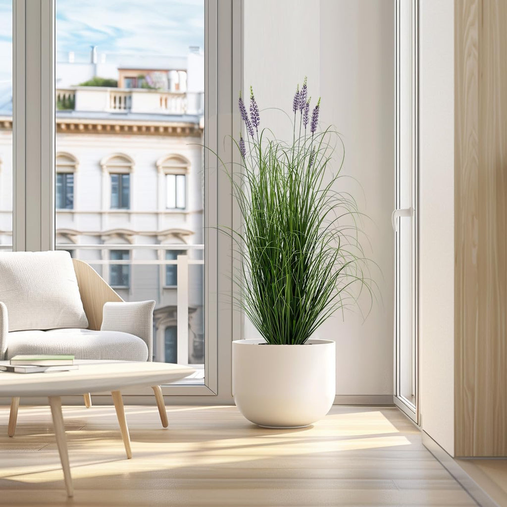 Artificial Plant 5ft Tall Artificial Lavender Plant,Faux Plants Indoor Home Decorative Artificial Plants & Flowers in Pot Fake Plant, House Plant Indoor