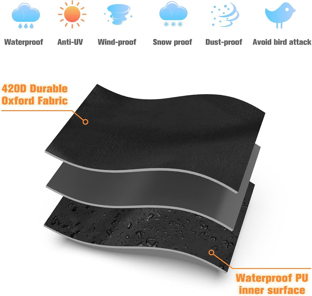 Outdoor Patio Heater Covers with Zipper,Upgraded 420D Oxford Fabric with PU Coating Material,100% Waterproof Windproof Anti-UV Snow-Poof,36 Months of Use 92'' H x 33" D x 19" B