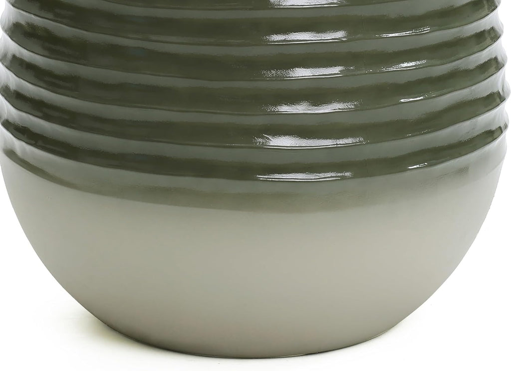 LuxenHome 20" Water Fountain Outdoor with LED Light, Modern Bubbling Garden Water Fountains with Gradient Color, Resin Outdoor Waterfall Fountains with Ceramic Like Glaze for Yard, Patio, and Porch