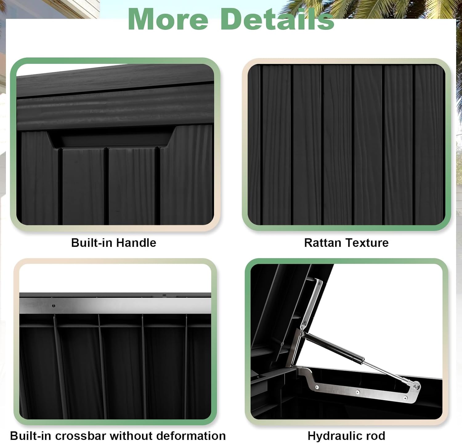 DRATO 80 Gallon Large Deck Box, Outdoor Storage Box for Patio Furniture, Patio Cushions, Gardening Tools, Pool Supplies 480lbs Weight Capacity,Waterproof Resin Storage Boxes