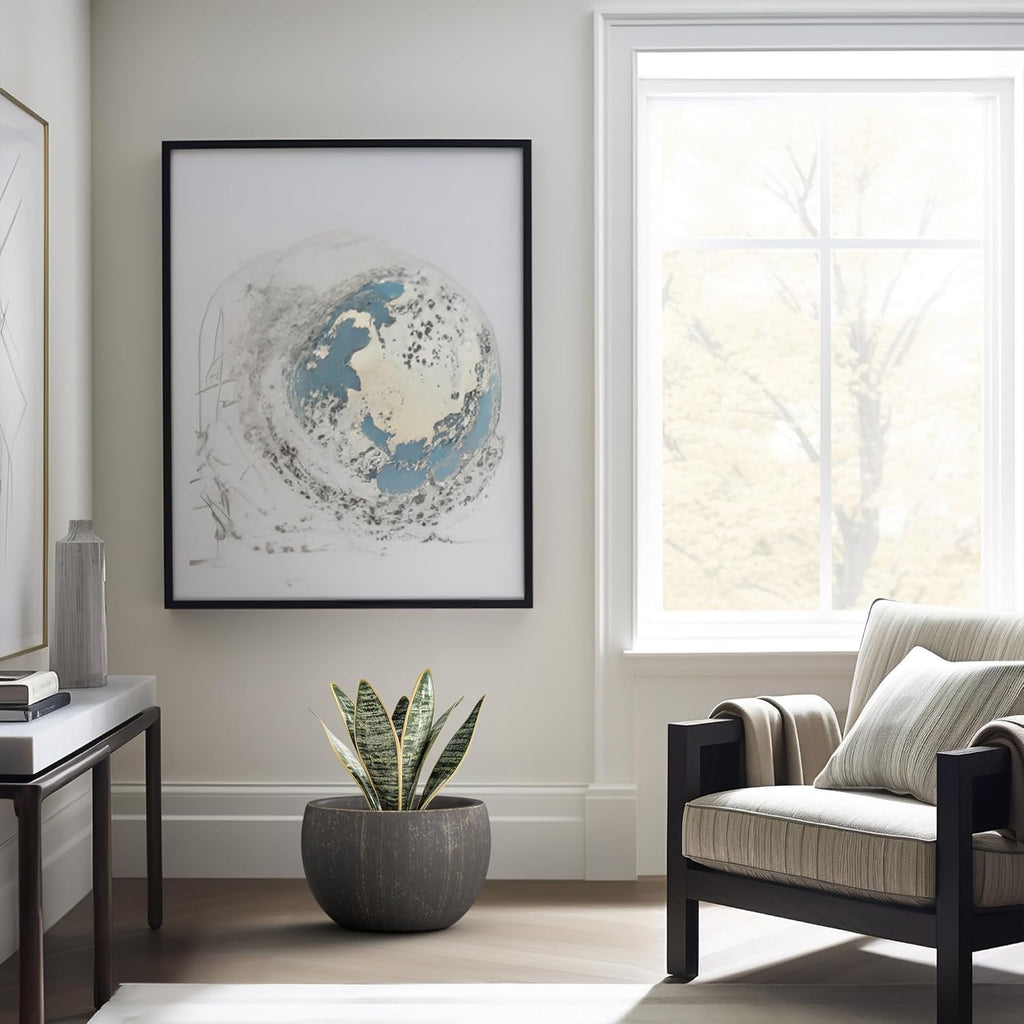 Kante 15.7" Dia Round Concrete Planter, Outdoor/Indoor Large Bowl Plant Pots with Drainage Hole and Rubber Plug for Garden Patio Balcony Home, Oil Rubbed Bronze