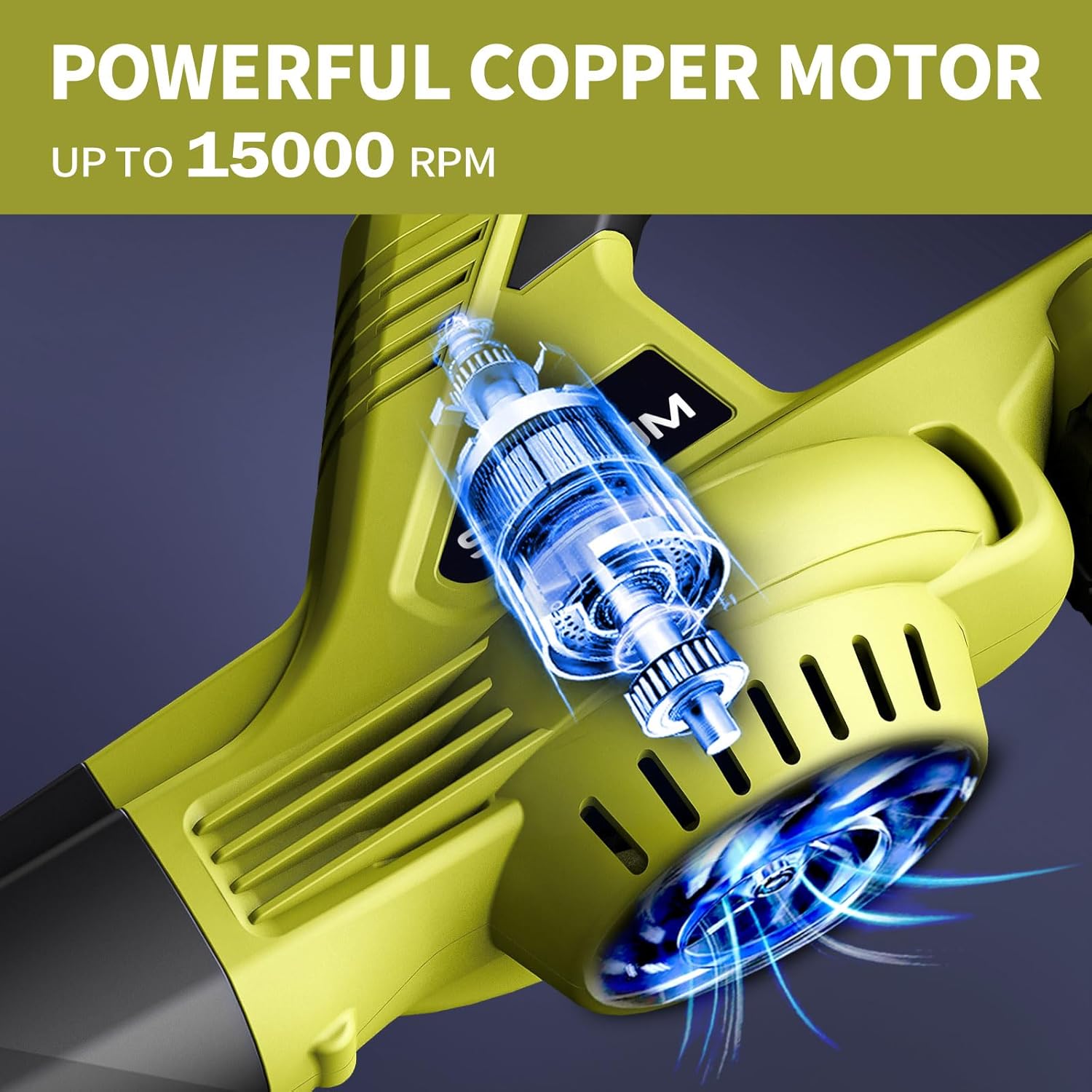 SEYVUM Leaf Blower, 20V Cordless Blower with 2 x 2.0Ah Battery, Electric Leaf Blowers for Lawn Care, 320 CFM 150 MPH Battery Powered Leaf Blower, for Patio, Garden Cleaning, Fast Charger