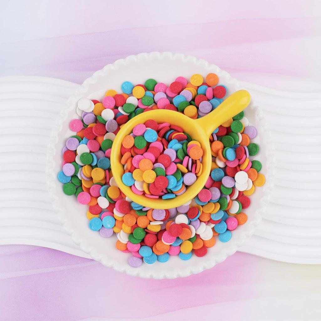Rainbow Confetti Sprinkles for Cake Decorating, Perfect for Ice Cream, Cookies, Cupcake and Cookies Topper