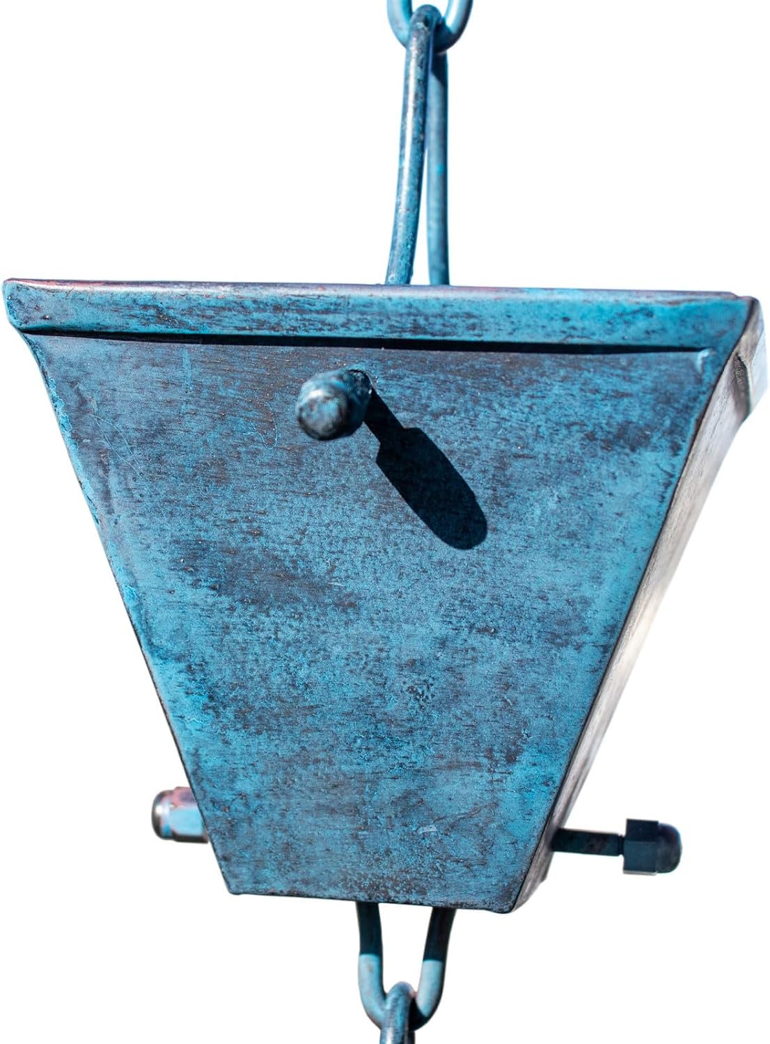 Nutshell Stores Medium Square Cups Rain Chain - Patina - 11 Feet