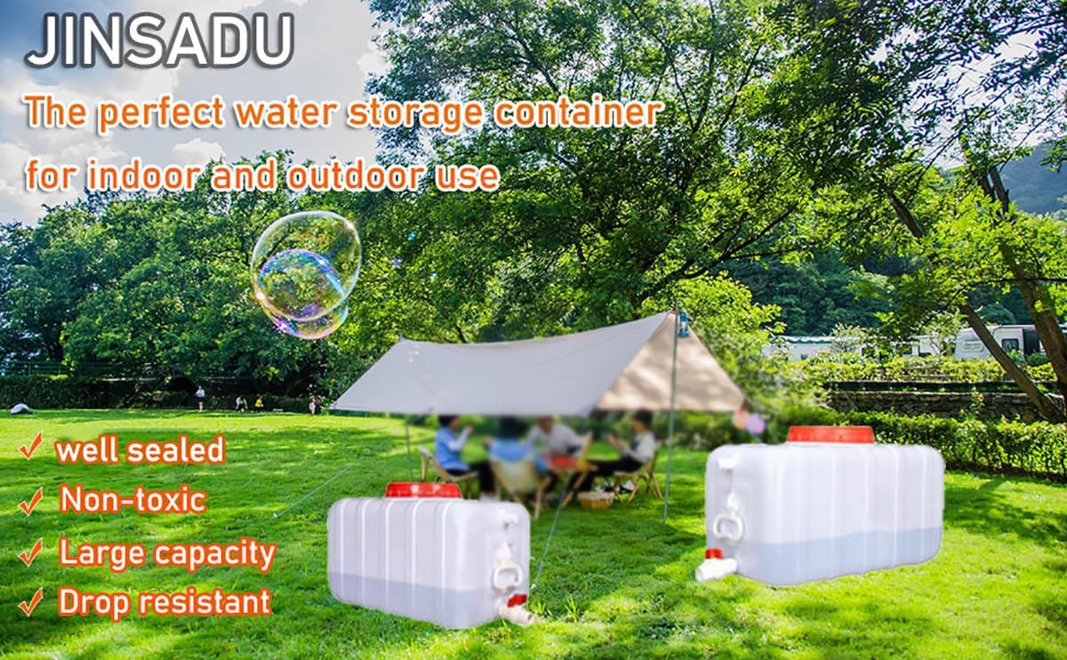 Portable Water Tank Water Storage Tank for Camping with Spigot Hose Plastic Water Container Water Storage Container for Emergency Water Storage Hiking Outdoor(Size:13gallon / 50L)