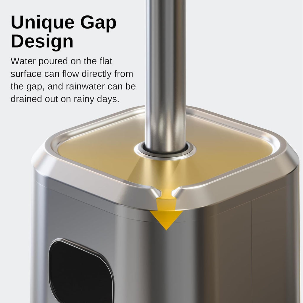 EAST OAK 50,000 BTU Patio Heater with Sand Box, Double-Layer Stainless Steel Burner, Table Design, Safety Protection System, Wheels, Propane Patio Heater for Home and Commercial, Stainless Steel