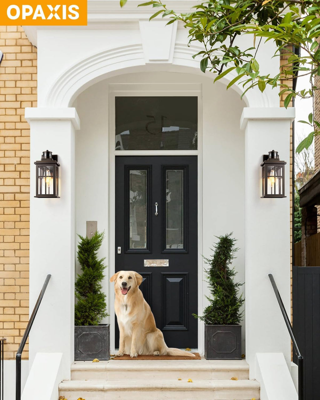 Distance-Adjustable Motion Sensor Outdoor Lights, Oil Rubbed Bronze Wall Mounting Porch Light, Waterproof Dusk to Dawn Exterior Lighting Fixtures Sconce, Anti-Rust Outdoor Lanterns for Porch