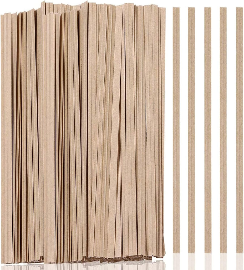 1000 Pcs Twist Ties, Kraft Paper Twist Ties Plant Ties Reusable Bread Ties for Party Cello Candy Coffee Treat Bags Cake Pops (13.8'')