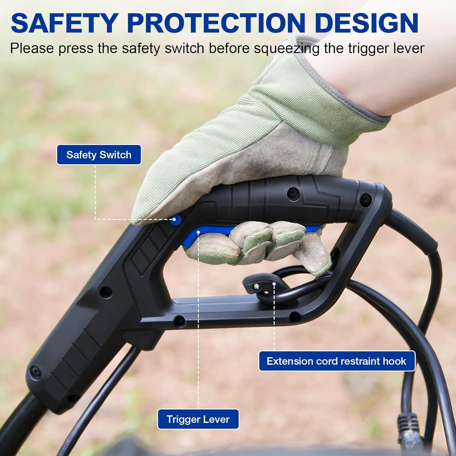 BILT HARD 14-Amp 18-Inch Electric Tiller Cultivator, 8'' Tilling Depth Corded Garden Rototiller, 6 Steel Front Tines Roto Tillers with Adjustable Wheels & Foldable Handle for Garden Lawn Soil Digging