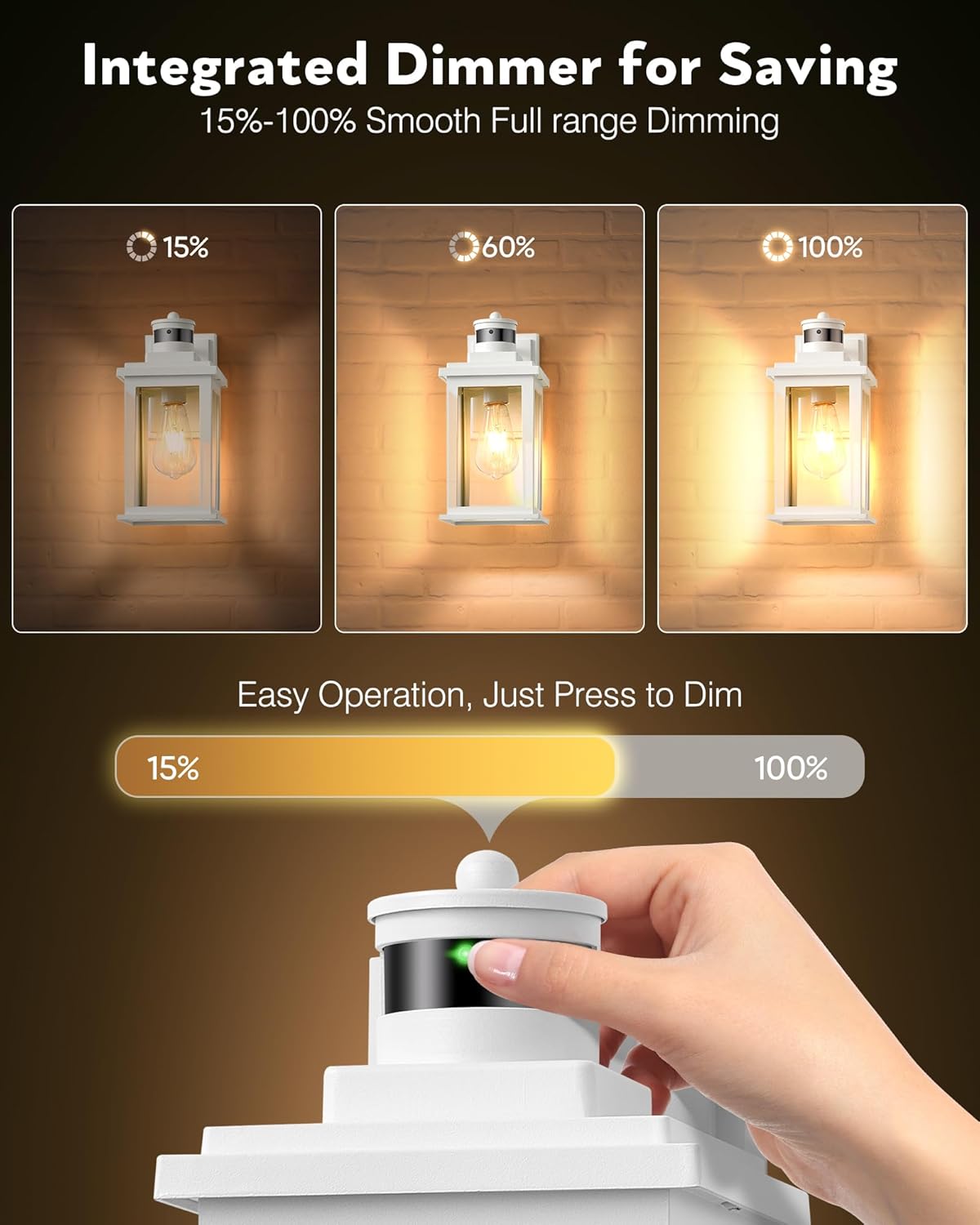 VIANIS Motion Sensor Porch Lights, Outdoor Wall Lights Wall Mount, White Dusk to Dawn Outdoor Sconce Lights, Waterproof Exterior Light Fixture for House, Garden, Patio, Entryway,Hardwired, Non-Solar