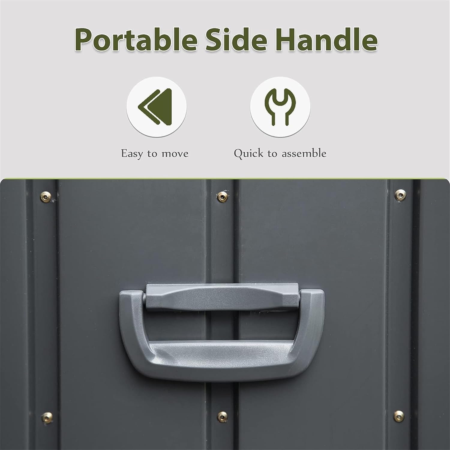 KUIKUI 150 Gallon Deck Box Waterproof, 150 Gallon Outdoor Storage Box, Metal Deck Box Waterproof for Pool Patio Cushions and Sports Pools Equipment, Dark Gray