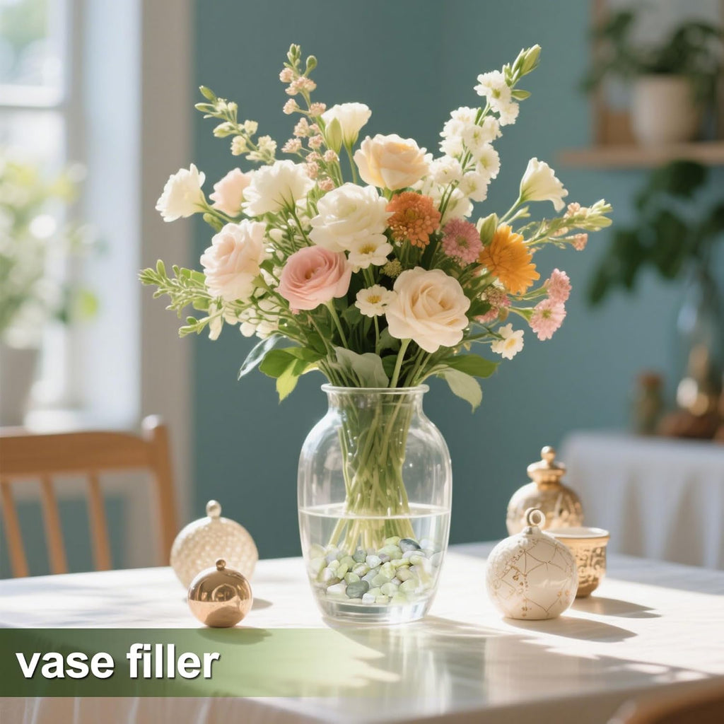 5lb 3/8 Inch Bamboo Pebbles for Indoor Plants, Lucky Bamboo Pot, Succulent, Vases, Cactus, Landscaping - Decorative Polished Plant Pebbles for Pots, Jade