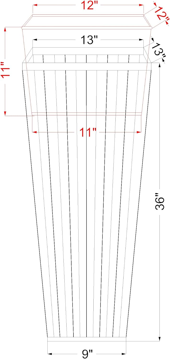 H Potter Tall Outdoor Indoor Planter Patio Deck Flower Ribbed Garden Planters Antique Copper Finish Set of 2