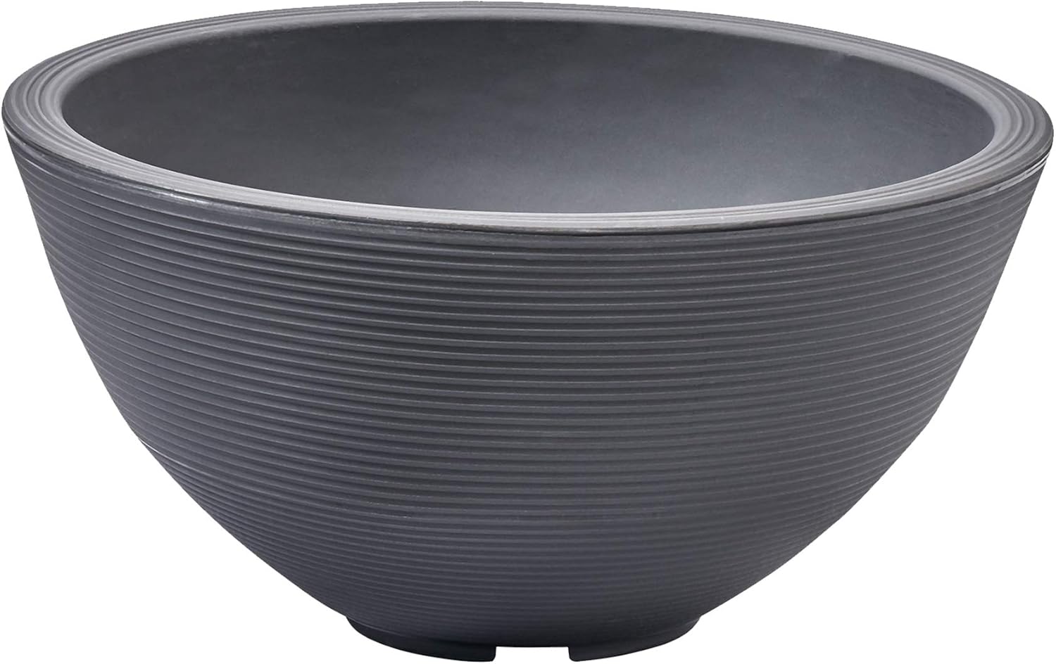 Crescent Garden Delano Bowl Planter, Large Outdoor Round Shallow Plant Pot for Water Garden, Bonsai Plant Pots, Succulents with Drain Hole - Double Walled Bowl Lotus Pot, 34" W (Slate)