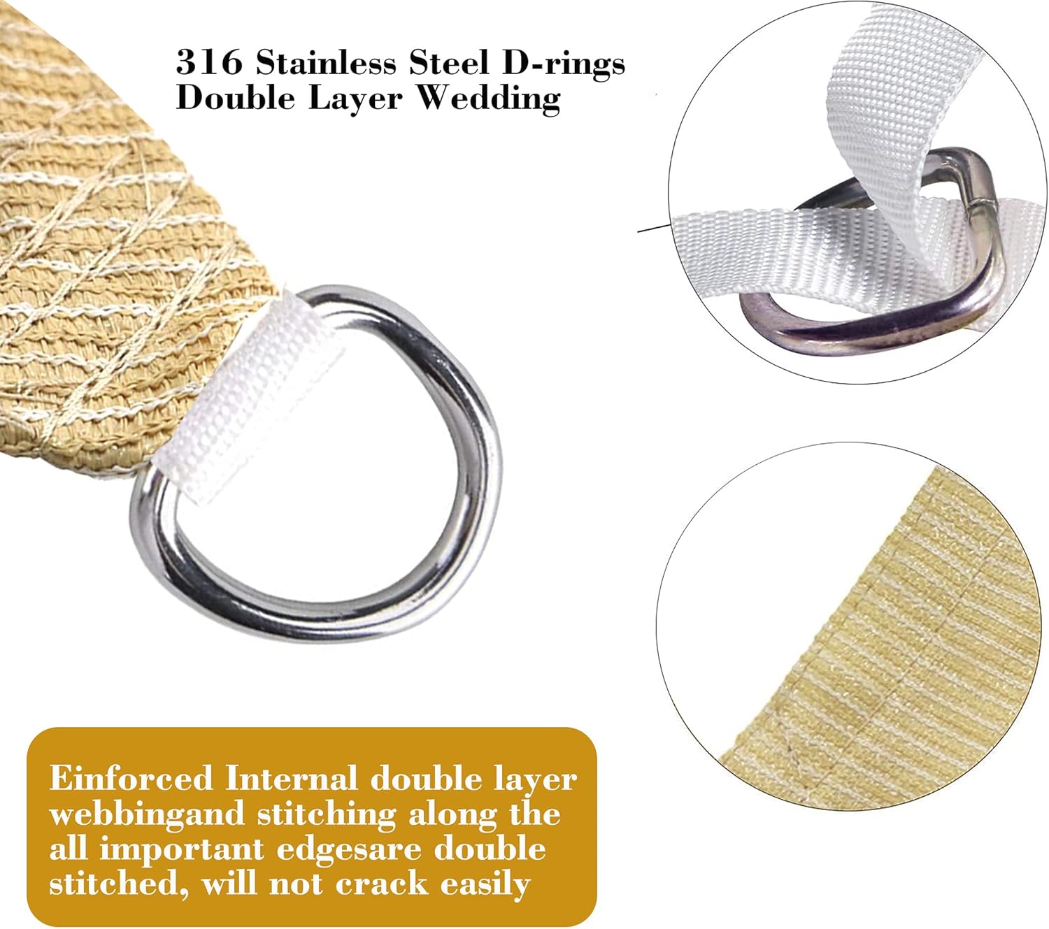 17' x 24' Beige Rectangle Sun Shade Sail SSP1212 Canopy Durable Fabric UV Block Awning,We Make Custom Orders