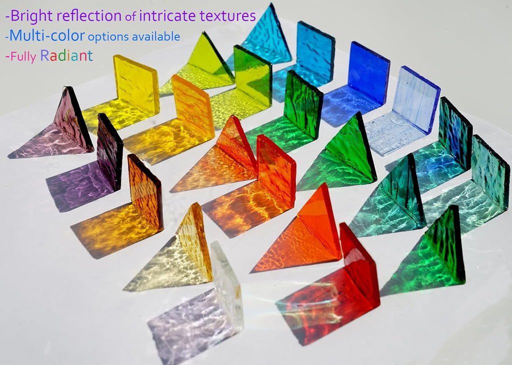 200G Large Size Transparent Glass Mosaic Tiles for Crafts, 4 Shapes Textured Cathedral Stained Glass Mosaic Pieces for Mosaic Art Decor, Mauve