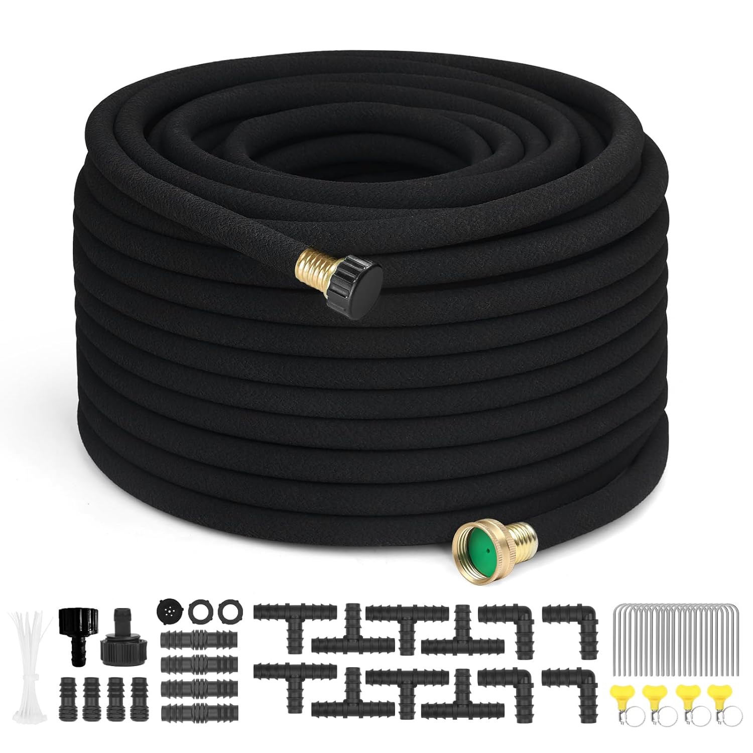 150 FT Soaker Hose 1/2" Heavy Duty Garden Hose to Save 70% Water Drip Irrigation Kit for Lawn/Yard Landscaping Beds (150FT)