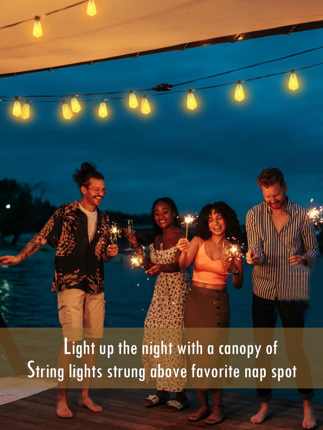 DAMAING String Lights for Outside 300FT shatterproof connectable Patio Lights Outdoor 3 Pack x 100FT with 156 PCS Vintage dimmable LED Edison Bulbs,Waterproof Hanging Lights for Backyard,Deck