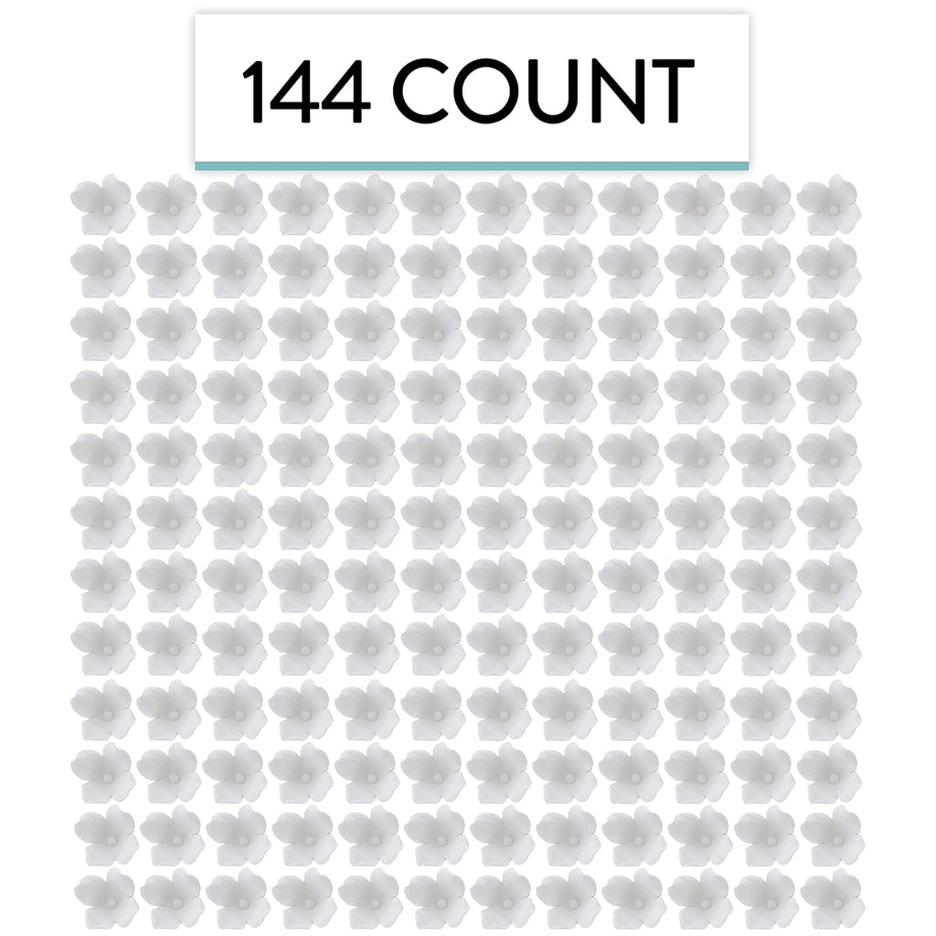 Global Sugar Art Hydrangea Blossom Edible Sugar Cake Flowers, Unwired, White, 144 Count by Chef Alan Tetreault