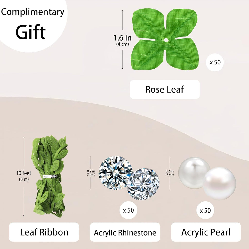 500 Pcs 0.6 Inch Mini Artificial Flowers Head Bulk 5 in 1 Set Faux Foam Fake Small Rose Tiny Baby Flores Bouquet Wreath Gift Hair Clip Home Decoration DIY Craft (Light Pink)