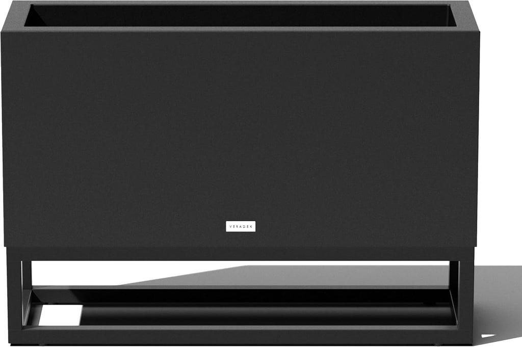 Veradek Block Series Raised Long Box Planter for Patio & Garden | Durable All-Weather Use with Aluminum Stand | Modern Décor for Herbs, Flowers