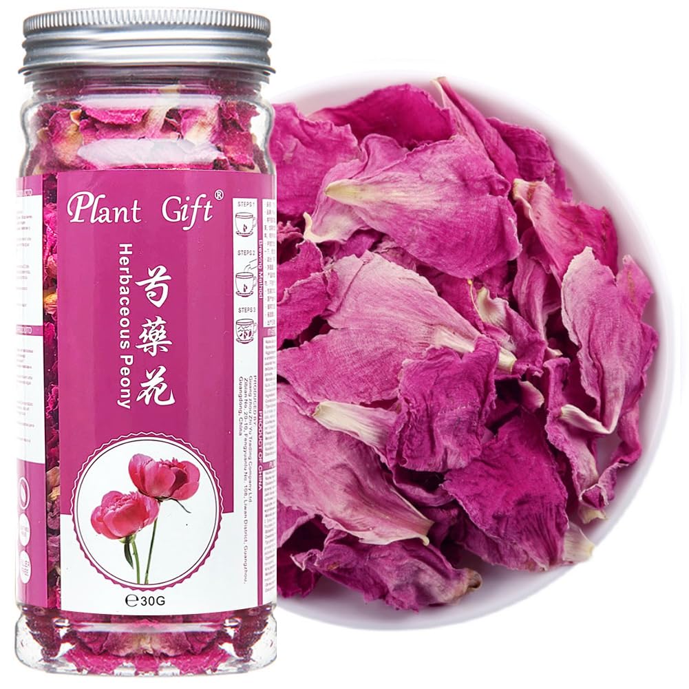 Plant Gift Peony Flower Petals 30G/1.05oz 芍药花 Herbaceous Peony Tea, Pure Herbal Tea, Peach Blossom Tea, Caffeine-Free, No GMOs, Chinese Tea