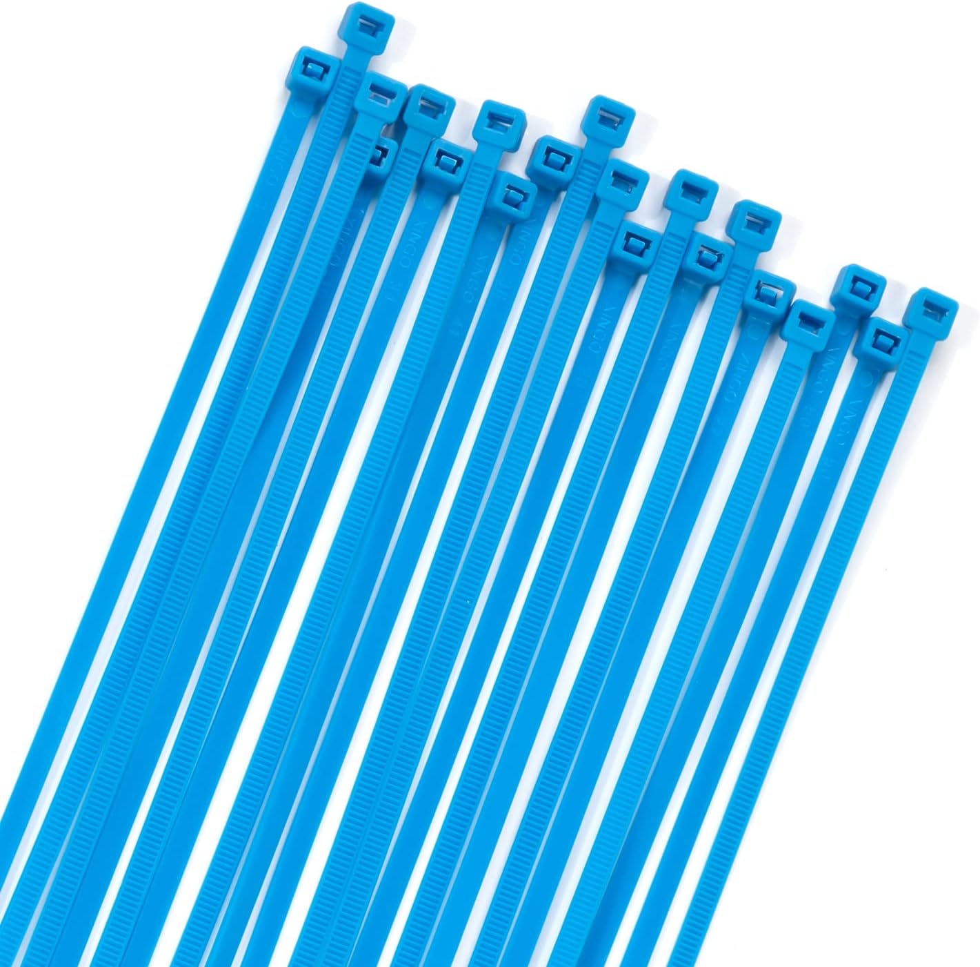 XINGO 100PCS Cable Zip Ties Heavy Duty, Premium Nylon Plastic Wire Ties with 50 Pounds Tensile Strength, Self-Locking Black Nylon Zip Ties for Indoor and Outdoor (16 inch, Blue)