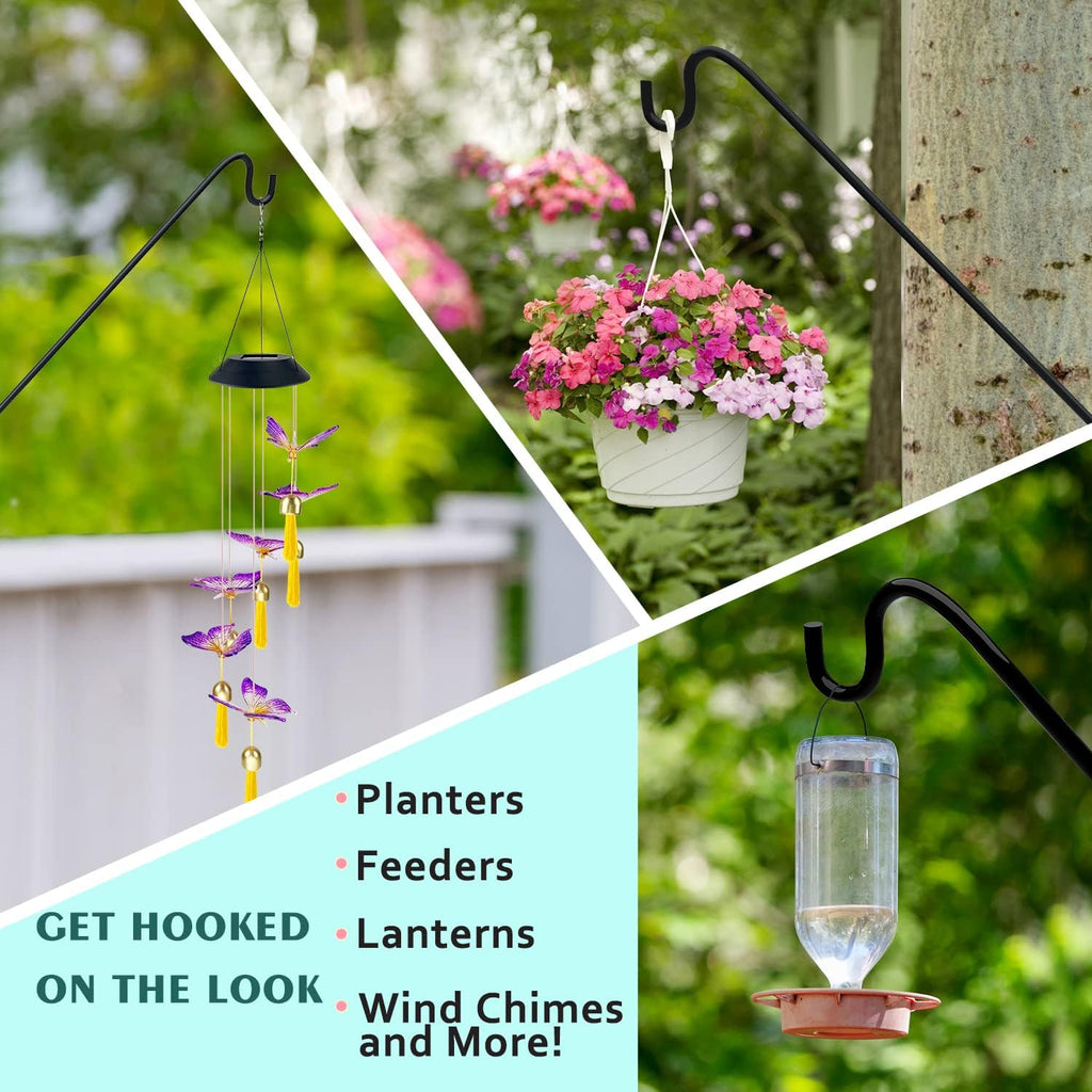 ERYTLLY 2 Packs Heavy Duty Deck Hook Wall Mounted, Extensible and Adjustable Deck Hook for Hanging Bird Feeder, Plants, Suet Baskets,Wind Chimes,Lanterns and More