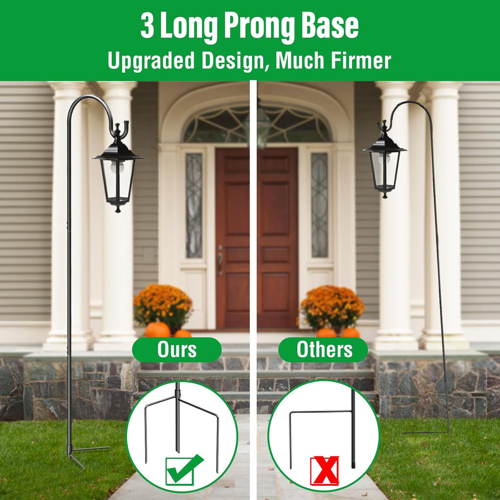 GOFORWILD Shepherd Hook 4 Pack Adjustable, 49 inches Tall, Made of Premium Metal for Garden Decor, Plant Hanger, Lantern Hook, Solar Light Hanging, 7014